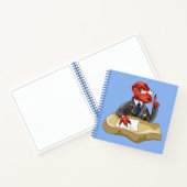 Tyrannosaurus Rex Boss sitzt an einem Schreibtisch Notizblock (Innenseite)