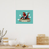 Tyrannosaurus Rex Boss sitzt an einem Schreibtisch Poster (Küche)