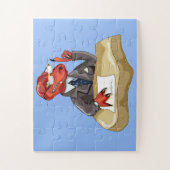 Tyrannosaurus Rex Boss sitzt an einem Schreibtisch Puzzle (Vertikal)