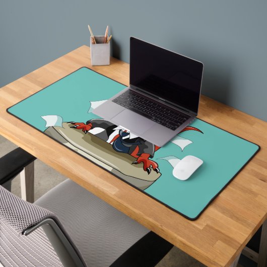 Tyrannosaurus Rex Boss sitzt an einem Schreibtisch Schreibtischunterlage (Büro 2)