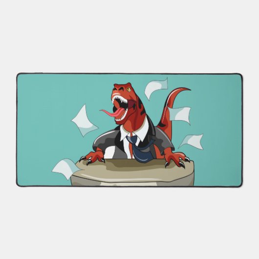Tyrannosaurus Rex Boss sitzt an einem Schreibtisch Schreibtischunterlage (Vorderseite)