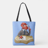 Tyrannosaurus Rex Boss sitzt an einem Schreibtisch Tasche (Rückseite)