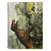 Tyrannosaurus rex, das gegen Styracosaurus kämpft Notizblock (Vorderseite)