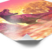 Tyrannosaurus rex, der wegen Meteorit stirbt Fotodruck (Ecke)