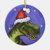 Tyrannosaurus Rex Dino Weihnachtsverzierung Keramikornament (Vorne)