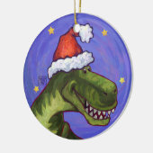 Tyrannosaurus Rex Dino Weihnachtsverzierung Keramikornament (Links)