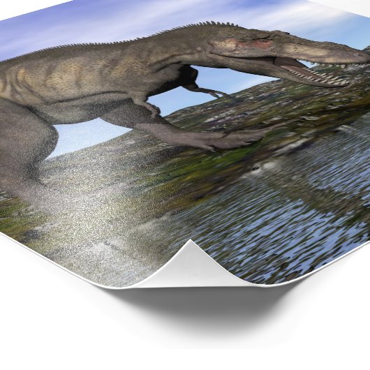 Tyrannosaurus rex dinosaur - 3D rendern Fotodruck (Ecke)