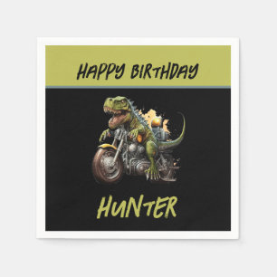 Tyrannosaurus Rex Dinosaur Motorrad Geburtstag Serviette