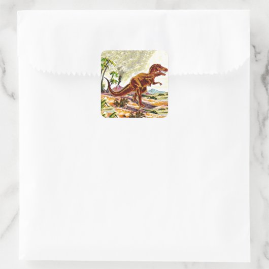 Tyrannosaurus Rex Dinosaur Quadratischer Aufkleber (Tasche)