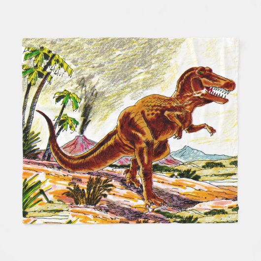 Tyrannosaurus Rex Dinosaurier Fleecedecke (Vorderseite (Horizontal))