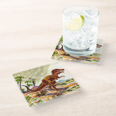 Tyrannosaurus Rex Dinosaurier Glasuntersetzer (Schrägansicht)