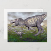 Tyrannosaurus rex dinosaurier mum und baby-3D rend Postkarte (Vorne/Hinten)