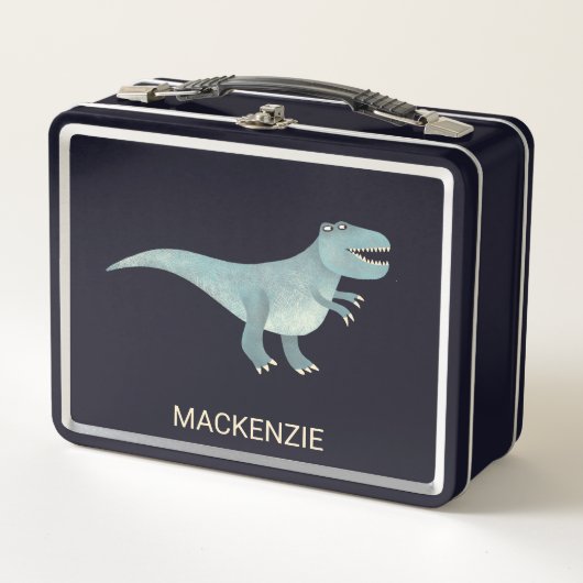 Tyrannosaurus Rex Dinosaurier Personalisiert Metall Brotdose (Vorderseite)