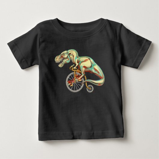 Tyrannosaurus Rex Fahrradfahren Baby T-shirt (Vorderseite)