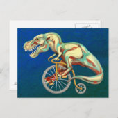 Tyrannosaurus Rex Fahrradfahren Postkarte (Vorne/Hinten)