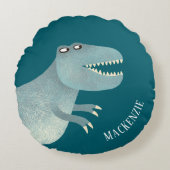Tyrannosaurus Rex Fun Personalisiert Rundes Kissen (Vorderseite)