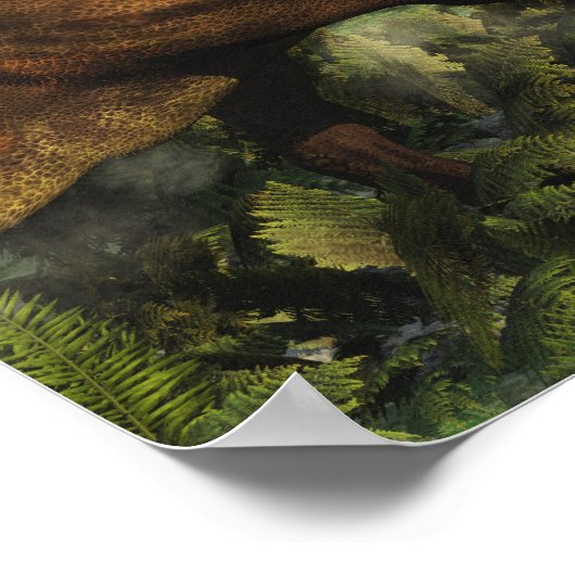 Tyrannosaurus-Rex gegen Styracosaurus Poster (Ecke)