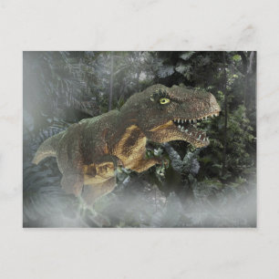 Tyrannosaurus Rex im Dschungel. Postkarte