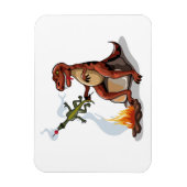 Tyrannosaurus Rex kocht Essen über einem Lagerfeue Magnet (Vertikal)