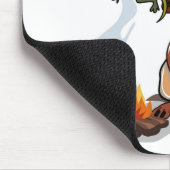 Tyrannosaurus Rex kocht Essen über einem Lagerfeue Mousepad (Ecke)