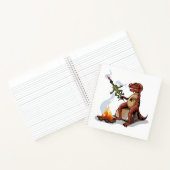 Tyrannosaurus Rex kocht Essen über einem Lagerfeue Notizblock (Innenseite)