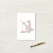 Tyrannosaurus Rex kocht Essen über einem Lagerfeue Post-it Klebezettel (Auf Schreibtisch)