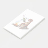 Tyrannosaurus Rex kocht Essen über einem Lagerfeue Post-it Klebezettel (angewinkelt)