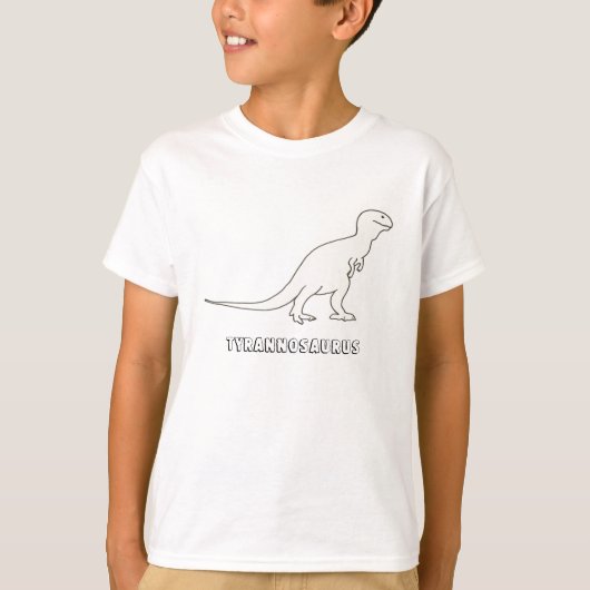 Tyrannosaurus Rex Kontur und Worthemden T-Shirt (Vorderseite)