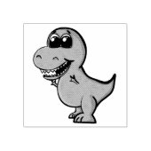 Tyrannosaurus Rex Niedlich Illustrierter Rotdrosse Gummistempel (Prägung)