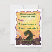 Tyrannosaurus Rex Party Center RSVP Card Karte (Rückseite)