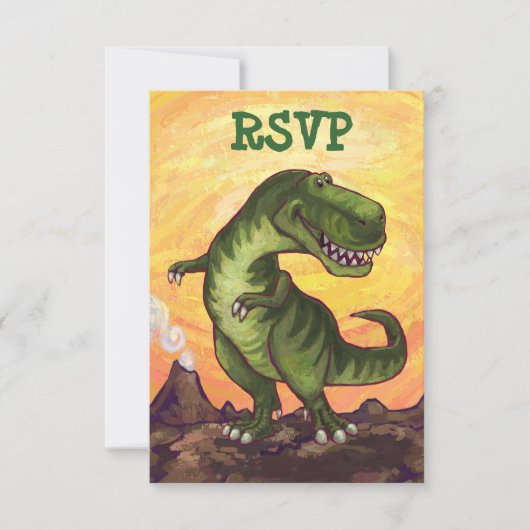 Tyrannosaurus Rex Party Center UAWG RSVP Karte (Vorderseite)