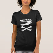 Tyrannosaurus-Rex-Piratenflagge T-Shirt (Vorderseite)