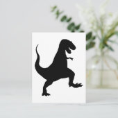Tyrannosaurus rex Roaring and Stomping Silhouette Postkarte (Stehend Vorderseite)