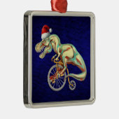 Tyrannosaurus Rex Santa Silbernes Ornament (Rechts)