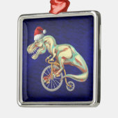 Tyrannosaurus Rex Santa Silbernes Ornament (Links)