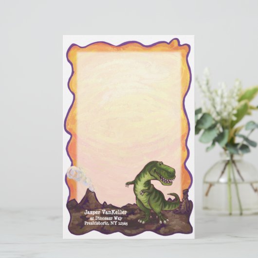 Tyrannosaurus Rex Schreibens-Material Briefpapier (Stehend Vorderseite)