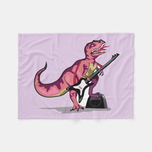 Tyrannosaurus Rex spielt Gitarre. Fleecedecke (Vorderseite (Horizontal))