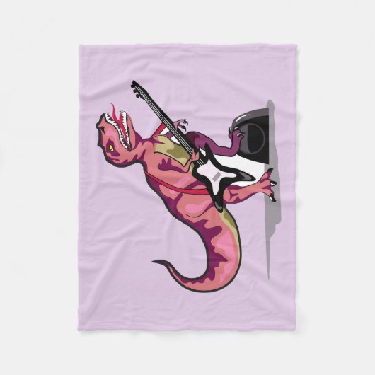 Tyrannosaurus Rex spielt Gitarre. Fleecedecke (Vorderseite)