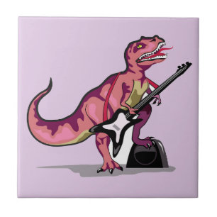Tyrannosaurus Rex spielt Gitarre. Fliese
