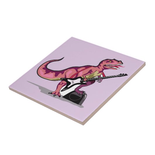 Tyrannosaurus Rex spielt Gitarre. Fliese (Seite)