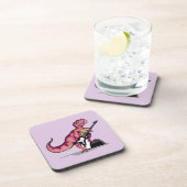 Tyrannosaurus Rex spielt Gitarre. Getränkeuntersetzer (Rechte Seite)