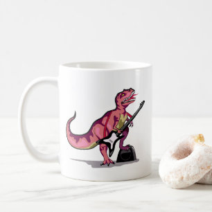 Tyrannosaurus Rex spielt Gitarre. Kaffeetasse