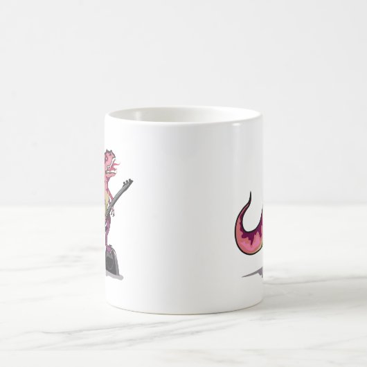 Tyrannosaurus Rex spielt Gitarre. Kaffeetasse (Mittel)