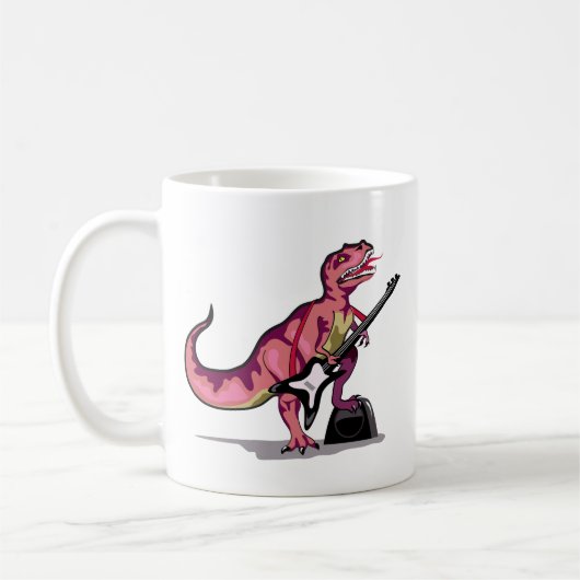 Tyrannosaurus Rex spielt Gitarre. Kaffeetasse (Links)