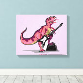 Tyrannosaurus Rex spielt Gitarre. Leinwanddruck (Insitu (Holzboden))