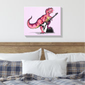 Tyrannosaurus Rex spielt Gitarre. Leinwanddruck (Insitu (Schlafzimmer))
