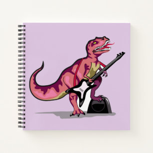 Tyrannosaurus Rex spielt Gitarre. Notizblock
