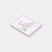 Tyrannosaurus Rex spielt Gitarre. Post-it Klebezettel (angewinkelt)