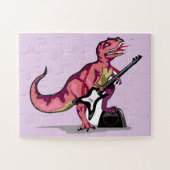 Tyrannosaurus Rex spielt Gitarre. Puzzle (Horizontal)
