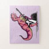 Tyrannosaurus Rex spielt Gitarre. Puzzle (Vertikal)